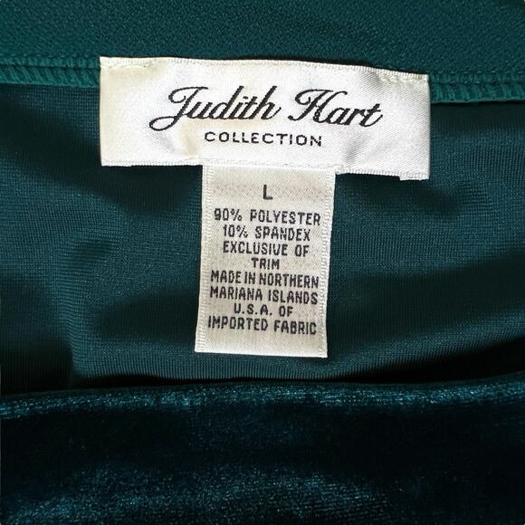 Judith Hart Midi Skirt Size Large Polyester Velvet Pull On Teal Green Soft Fluid - Picture 3 of 4